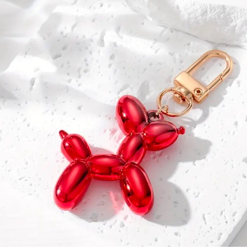 Chic metallic Balloon Dog Keychain
